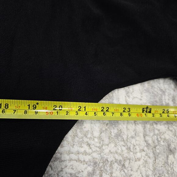 Lovers and Friend Black Long Sleeve Knit Dress Turtle Funnel Neck Slit Ruched L - Picture 6 of 7